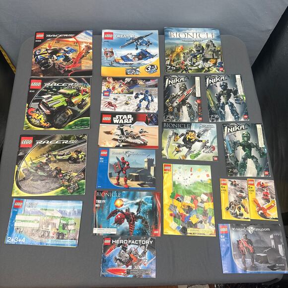 LEGO Instruction Manuals Lot 20 Mixed Racers Bionicle City Star Wars Knights Y2K - Picture 2 of 14